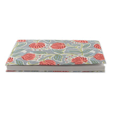 Load image into Gallery viewer, Spring-Patterned Blue and Red 100% Cotton 80-Page Journal - Blossoming Story | NOVICA
