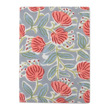 Load image into Gallery viewer, Red and Blue 43-Page Block-Printed Cotton Daily Planner - Blossoming Mornings | NOVICA
