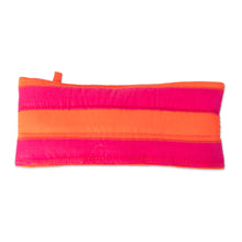 Load image into Gallery viewer, Orange Fuchsia Cotton Pencil and Eyeglass Case 2-Piece Set - Sweet Functionality | NOVICA
