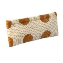 Load image into Gallery viewer, Dotted Ochre Ivory 2-Piece Cotton Pencil Eyeglass Case Set - Ochre Dot Functionality | NOVICA