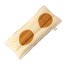 Load image into Gallery viewer, Dotted Ochre Ivory 2-Piece Cotton Pencil Eyeglass Case Set - Ochre Dot Functionality | NOVICA