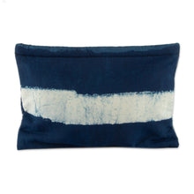 Load image into Gallery viewer, Cotton Toiletry Case and Journal 2-Piece Set with Stripes - Indigo Wanderer | NOVICA