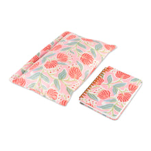 Load image into Gallery viewer, 2-Piece Floral-Themed Cotton Toiletry Case and Journal Set - Blooming Wanderer | NOVICA