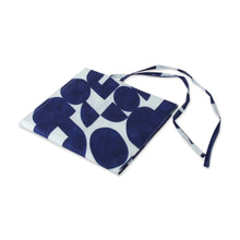 Load image into Gallery viewer, Block-Printed Blue and White 100% Cotton Roll Pencil Case - Avant-Garde Mind | NOVICA