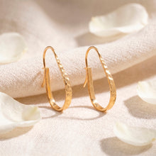 Load image into Gallery viewer, Hammered 18k Gold-Plated Hoop Earrings with Wavy Accents - Glitter Dame | NOVICA