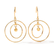 Load image into Gallery viewer, Concentric Circle Swinging Orb-Themed Gold-Plated Earrings - Swaying Sphere | NOVICA