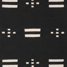 Load image into Gallery viewer, 2x6 Dot and Dash Morse Code-Inspired Cotton Dhurrie Rug - Midnight Dots and Dashes | NOVICA