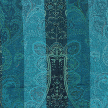 Load image into Gallery viewer, Paisley and Floral-Themed Jacquard Wool Shawl in Blue Shades - Paisley Symphony | NOVICA