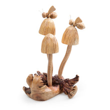 Load image into Gallery viewer, Bumblebee-Themed Jempinis and Benalu Wood Mushroom Sculpture - The Bees | NOVICA
