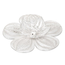 Load image into Gallery viewer, Floral Sterling Silver Filigree Brooch Pin - Peacock's Plumes | NOVICA
