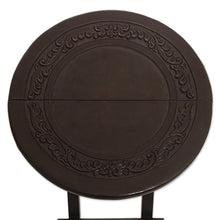 Load image into Gallery viewer, Collectible Mahogany Leather Folding Accent Table - Garland | NOVICA