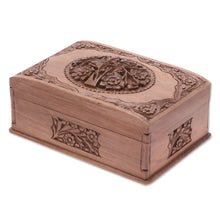 Load image into Gallery viewer, Floral Carved Wood Jewelry Box - Hypnotic Tree | NOVICA