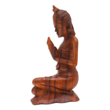 Load image into Gallery viewer, Wood statuette - Devoted in Prayer | NOVICA