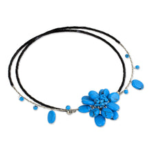 Load image into Gallery viewer, Unique Floral Turquoise Colored Choker - Delicate in Blue | NOVICA