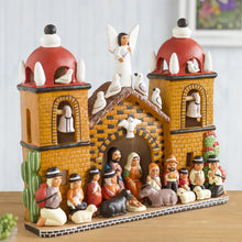 Load image into Gallery viewer, Intricate Ceramic Church Nativity Scene Sculpture - Central Church | NOVICA