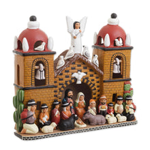 Load image into Gallery viewer, Intricate Ceramic Church Nativity Scene Sculpture - Central Church | NOVICA