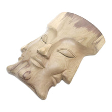 Load image into Gallery viewer, Hand Carved Hibiscus Wood Mask - Three Dimensions | NOVICA