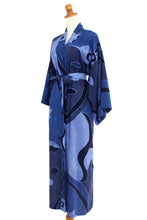 Load image into Gallery viewer, Indonesian Batik Patterned Robe - Through the Seas | NOVICA