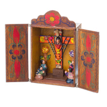 Load image into Gallery viewer, Hand Made Religious Wood Retablo Diorama Andean Folk Art - Cross of Lamentation | NOVICA