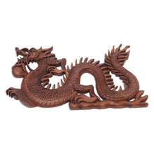 Load image into Gallery viewer, Suar Wood Relief Wall Panel - Fire Dragon | NOVICA