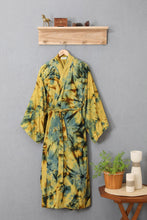 Load image into Gallery viewer, Women's Batik Patterned Robe - Golden Firebirds | NOVICA