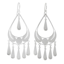 Load image into Gallery viewer, Handcrafted Sterling Silver Chandelier Earrings - Mystic Rain | NOVICA