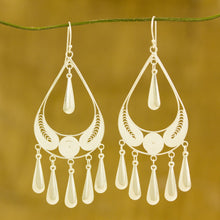 Load image into Gallery viewer, Handcrafted Sterling Silver Chandelier Earrings - Mystic Rain | NOVICA