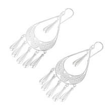 Load image into Gallery viewer, Handcrafted Sterling Silver Chandelier Earrings - Mystic Rain | NOVICA