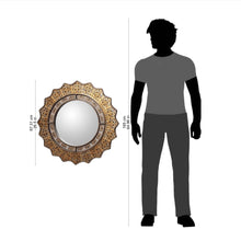 Load image into Gallery viewer, Fair Trade Reverse Painted Glass Oval Wall Mirror - Marigold | NOVICA