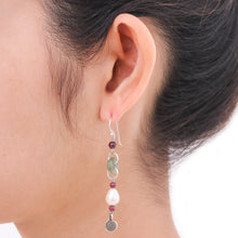 Load image into Gallery viewer, Handcrafted Jade and Pearl Dangle Earrings - Clouds of Pearl | NOVICA