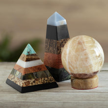 Load image into Gallery viewer, Hand Crafted Geometric Jasper Sphere Sculpture - Inner Peace | NOVICA