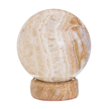 Load image into Gallery viewer, Hand Crafted Geometric Jasper Sphere Sculpture - Inner Peace | NOVICA