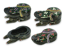 Load image into Gallery viewer, Lacquered wood boxes (Set of 3) - Fortunate Frogs | NOVICA