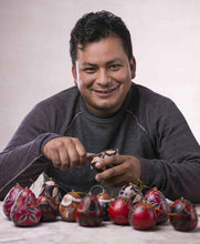 Load image into Gallery viewer, Dried Mate Gourd Box Painted in an Owl Motif from Peru - Paunchy Red Owl | NOVICA