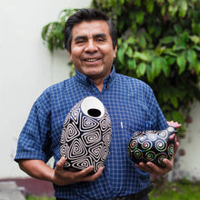 Load image into Gallery viewer, Chulucanas Ceramic Owl Figurine from Peru - Chulucanas Sentinel | NOVICA