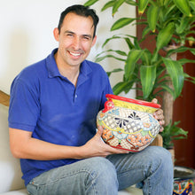 Load image into Gallery viewer, Hand-Painted White Ceramic Pinch Bowl - Snow White Designs | NOVICA