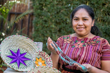 Load image into Gallery viewer, Rainbow Star Natural Fiber Decorative Basket from Guatemala - Rainbow Star | NOVICA