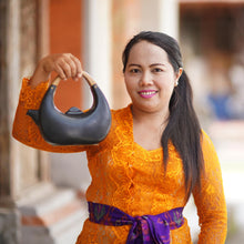 Load image into Gallery viewer, Matte White Ceramic Pig Salt and Pepper Shakers with Tray - Portly Pigs in White | NOVICA