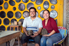 Load image into Gallery viewer, Mexican Barro Negro Decorative Vase with Floral Details - Oaxaca Pottery Blossom | NOVICA
