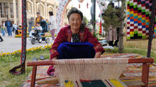 Load image into Gallery viewer, Classic Geometric-Patterned Colorful Cotton and Wool Handbag - Flaming Traditions | NOVICA