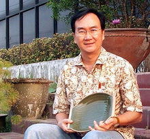 Load image into Gallery viewer, Fair Trade Stoneware Ceramic Serving Platter - Oval Banana Leaf | NOVICA