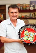Load image into Gallery viewer, Talavera-Inspired 8-Inch Ceramic Vase from Mexico - Radiant Flowers | NOVICA