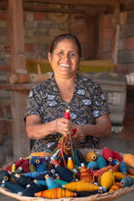 Load image into Gallery viewer, Blue Cotton Zapotec Shawl from Mexico with Golden Motifs - Golden Sea Foam | NOVICA