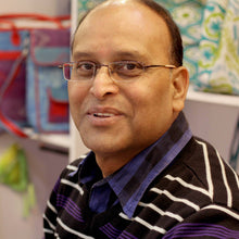 Load image into Gallery viewer, Embroidered Floral Cotton Tote in Lapis from India - Lapis Garden | NOVICA