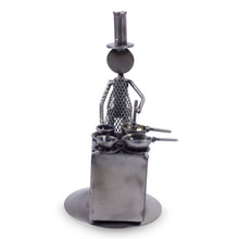 Load image into Gallery viewer, Recycled Metal Sculpture Rustic Mexico Eco Art - Rustic Chef | NOVICA