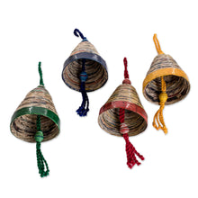 Load image into Gallery viewer, Recycled Paper Christmas Ornaments (Set of 4) - Bells of Hope and Joy | NOVICA