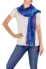 Load image into Gallery viewer, Bamboo Rayon Chenille Scarf Handwoven - Winds of Atitlan | NOVICA