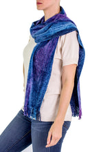 Load image into Gallery viewer, Bamboo Rayon Chenille Scarf Handwoven - Winds of Atitlan | NOVICA