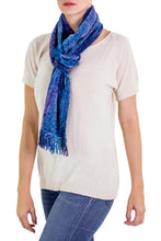 Load image into Gallery viewer, Bamboo Rayon Chenille Scarf Handwoven - Winds of Atitlan | NOVICA