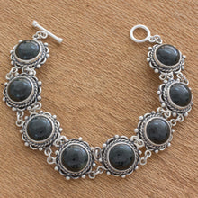 Load image into Gallery viewer, Hand Made Sterling Silver Link Jade Bracelet - Antigua Sun | NOVICA